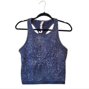 Lululemon Women's Navy Blue Speckle Ebb To Street Athletic Tank Top Size 12